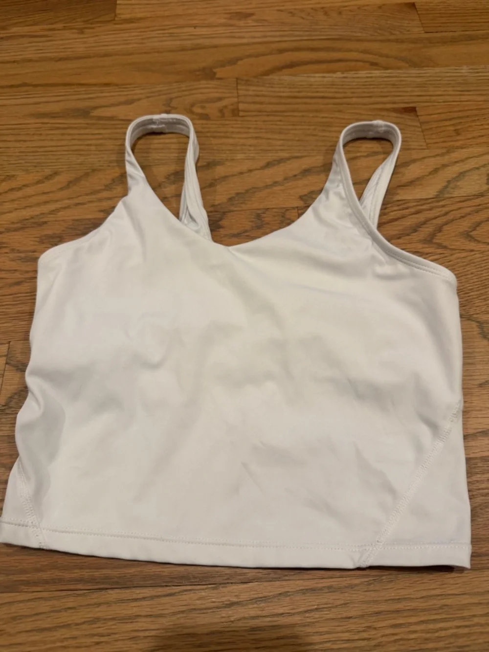 White Sports Bra Tank Top - Women's Lightweight Support